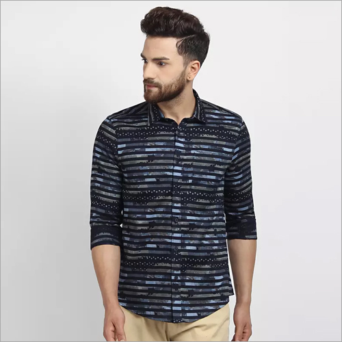 Cape Canary Navy Blue Casual Shirt