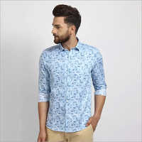 Mens Cape Canary Party Wear Printed Shirt