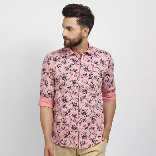 Cape Canary Pink Casual Printed Shirt