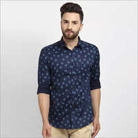 Cape Canary Blue Casual Printed Shirt