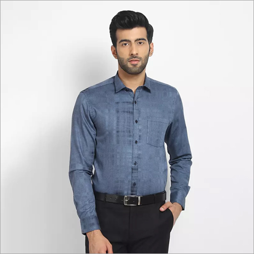 No Fade Cape Canary Blue Engineered Casual Shirt