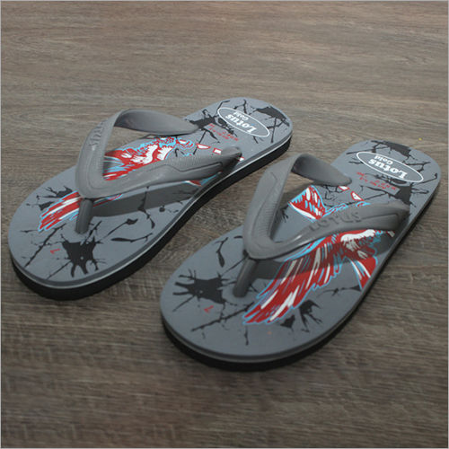 Mens Printed Rubber Slippers