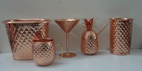Copper wine Bottle Holder with Pineapple Embossing