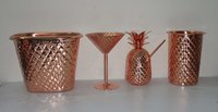 Copper wine Bottle Holder with Pineapple Embossing