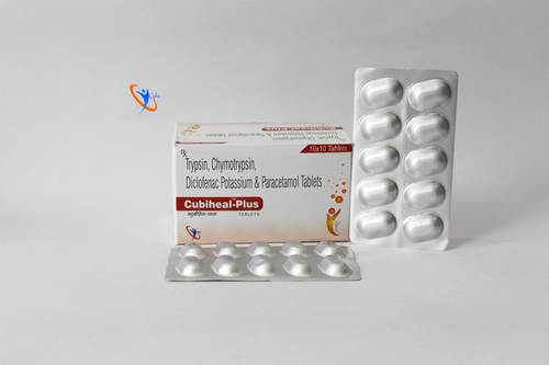 Trypsin  + Chymotrypsin+ Diclofenec 50mg+ Paracetamol 325 mg Tablets