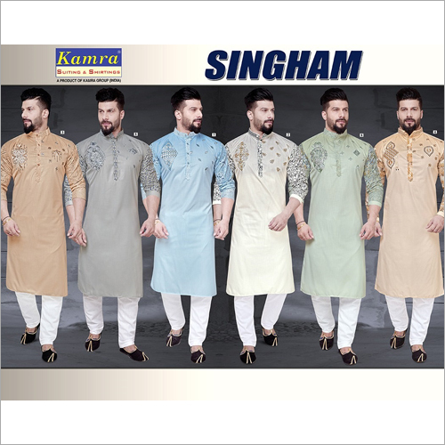 Available In Multiple Color Mens Embroidered Unstitched Kurta Fabric
