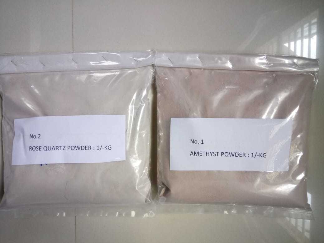 Precious Stone Pink Rose Quartz Powder and grit sand and powder