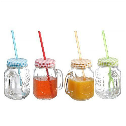 Plain Straw Glass Jar