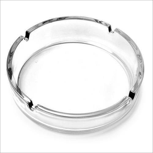 Transparent Glass Ashtray - Glass Material, Plain Design | Durable, Lightweight, Easy to Clean, Daily Use