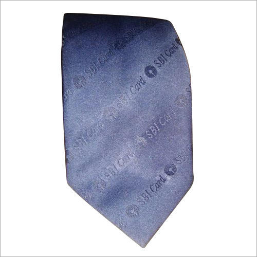 Mens Corporate Tie - Polyester Fabric, Blue Printed Pattern | Stylish Neck Tie for All Seasons: Rainy, Spring, Summer, Winter