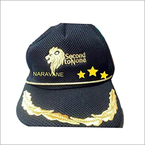 Black Army Officer Embroidered Cap