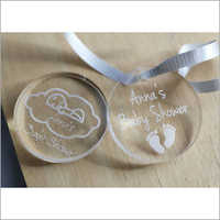 Baby Shower Acrylic Tags - Round Shape, Clear Acrylic Material | Perfect For Party Favors And Personalized Gifts