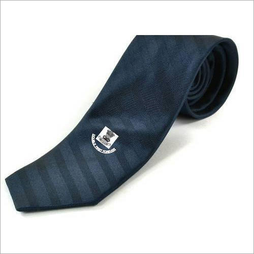 School Uniform Tie - Polyester Fabric Full Size Blue Color Printed Pattern Suitable for All Seasons