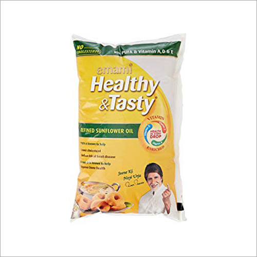1 Ltr Emami Sunflower Oil - Liquid, Non Sticky | Natural Taste, Low Saturated Fat, Contains Vitamin E, Perfect for Cooking & Frying