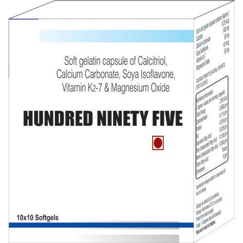 Soft Gelatin Capsule of Calcitriol Calcium Carbonate Soya Isoflavone Vitamin K2-7 and Magnesium Oxid