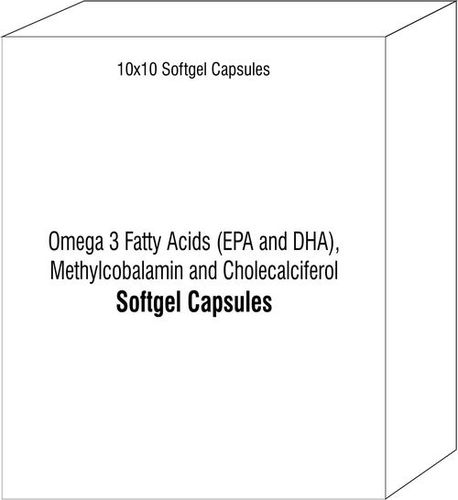 Softgel Capsules Of Omega 3 Fatty Acids (Epa And Dha) Methylcobalamin And Cholecalciferol