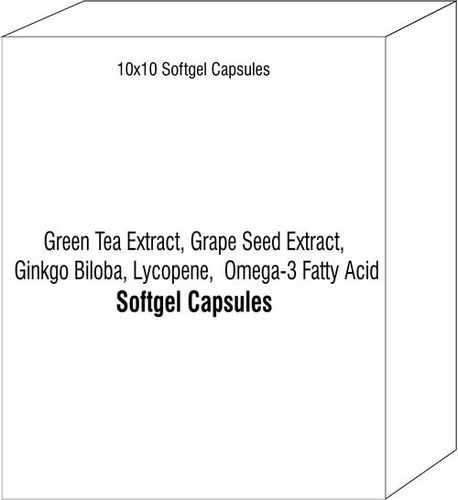 Soft Gel Capsules of Green Tea Extract, Grape Seed Extract Ginkgo Biloba Lycopene Omega-3 Fatty Acid
