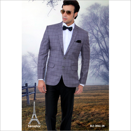 Grey And Also Available In Different Colour Mens Checked Blazer
