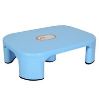 Plastic Bathroom Stool - Ruggedized Plastic, 10 Inch Height, Blue Color | Durable Design, Heavy Load Capacity, Ideal For Modern Bathrooms