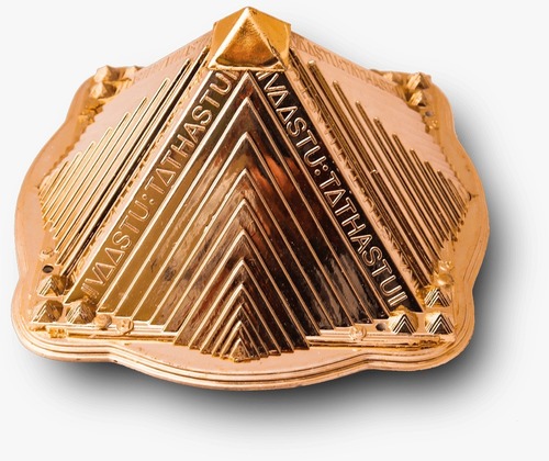 Tathastu Pyramid - ABS Plastic 5.5x5.5x5.5 inches | Golden Finish Easy to Clean & Install Vastu Energy Amplifier