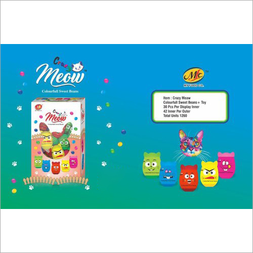 Crazy Meow Toy Candy - 30 Pieces Sweet Flavor Eggless Nil Fat Content Up to 6 Months Shelf Life | Hygienic Ingredient Processing Loved by All