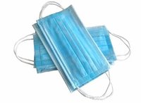 3 Layer Disposable Face Mask - Non-woven Material, Standard Size , Comfortable Fit With Adjustable Nose Bridge And Elastic Ear Loops
