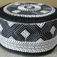 Omani Cap - Cotton & Silk , One Size | Black, Silver Thread Embroidery, Breathable, Handcrafted, Elegant Design, Soft Fabric, Cultural Heritage