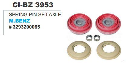 Spring Pin Set Axle M Benz - Steel Varied Diameter Red | Durable Reliable Precise Fit Easy Install