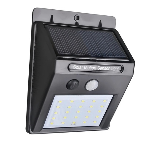 Black 0213 Solar Security Led Night Light For Home Outdoor/Garden Wall (Black) (20-Led Lights)