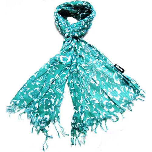 Sea Green Cotton Printed Scarves