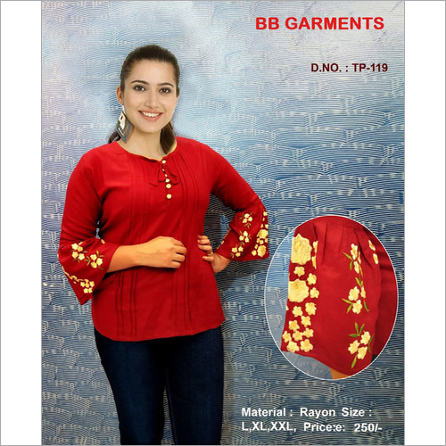 Ladies Embroidered Top Size: Large