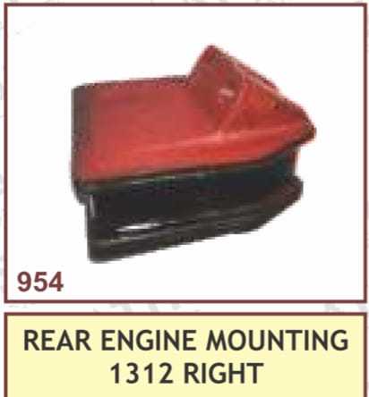 Rear Engine Mounting - Iron, Metal, Rubber, Steel | 1 Year Warranty, OE Number: 1312, Right Rear Engine Mounting