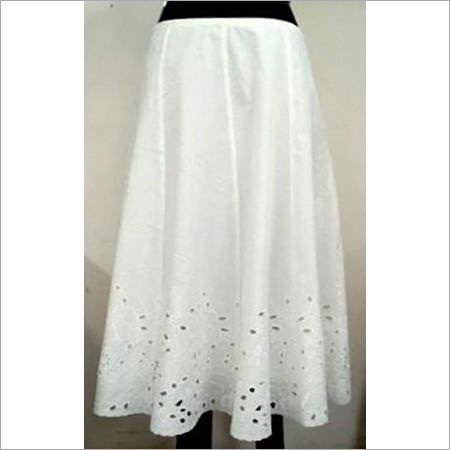 Cotton Printed and Yarn Dyed Crinkle Skirt