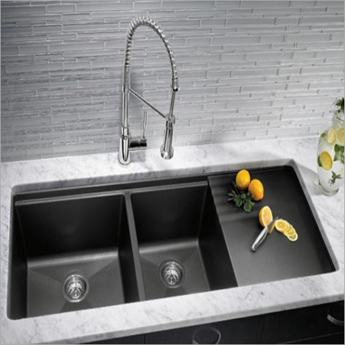 Coloured Matt Nano Technology Stainless Steel Double Bowl Sink With Drain Board
