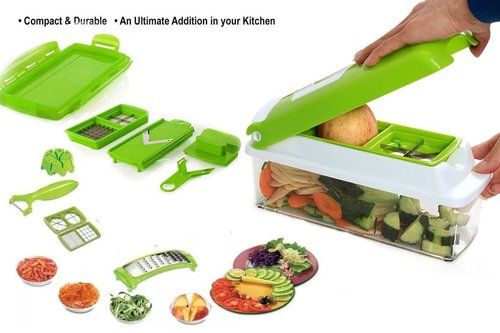 Green 108 Multipurpose Vegetable And Fruit Chopper Cutter Greater Slicer 12 In 1