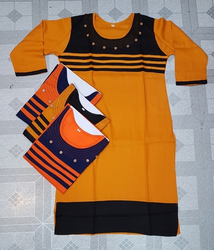 Ladies Round Neck Rayon Kurti