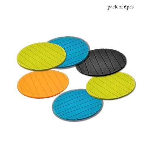 Multicolor 129 6 Pcs Useful Round Shape Plain Silicone Cup Mat Coaster Drinking Tea Coffee Mug Wine Mat For Home