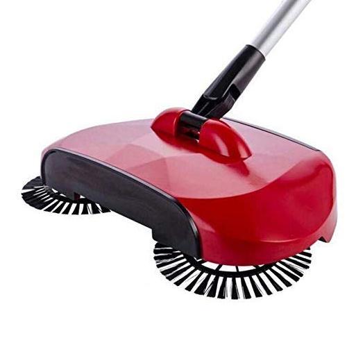 Red 220 Sweeper Floor Dust Cleaning Mop Broom With Dustpan 360 Rotary