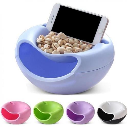 250 Pista Nut Fruit Platter Serving Bowl With Mobile Phone Holder