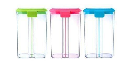 Plastic 618 -2 In 1 Transparent Sealed Cans Jars Storage Box With 2 Grid