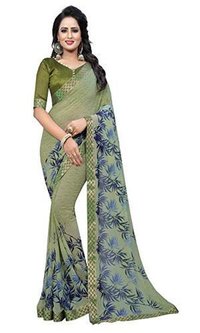 Chiffon Sarees - Floral Print, Vibrant Yellow Color | Daily Wear, Suitable For All Seasons