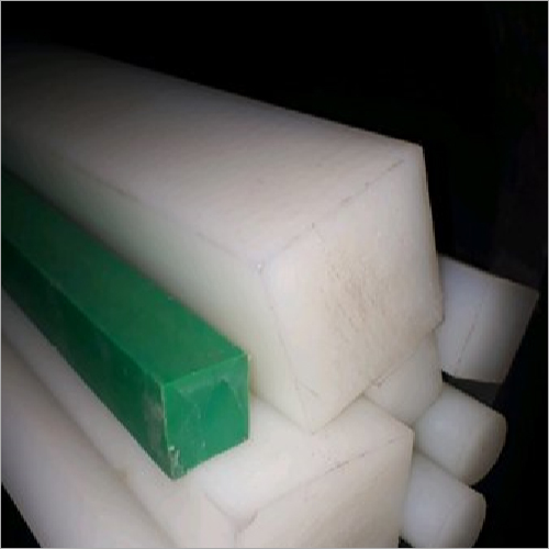 MOS2 Nylon Rod - 1 ft Square Rod | Industrial Grade Green and White Nylon Ideal for Bearings Bushings Valve Seats and Wear Surfaces
