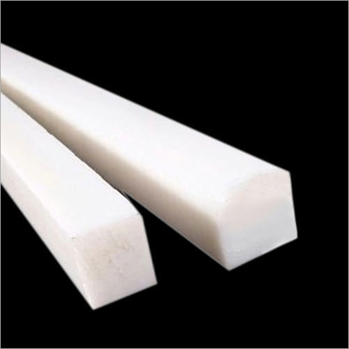 HDPE Square Rod - 1 Meter Length, White Color, Square Shape, Thickness 8-300mm | Industrial Use, Exceptional Wear and Abrasion Resistance