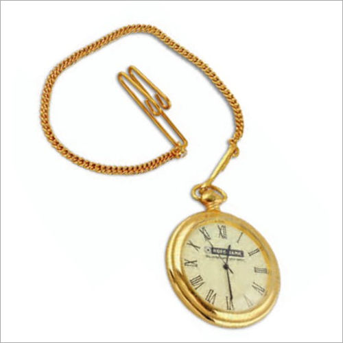 Golden Unisex Pocket Watch