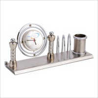 4 In 1 Rotating Clock Desktop Set