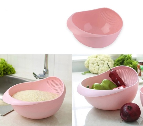 081A_ Multi-Function with Integrated Colander Mixing Bowl Washing Rice, Vegetable and Fruits Drainer Bowl