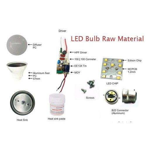 Gramlite Led Bulb Raw Material Manufacturer Exporter from India