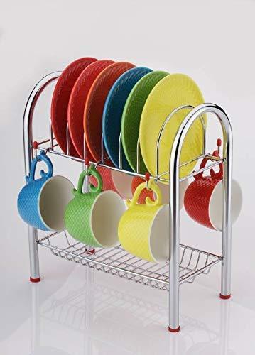 746_Stainless Steel 2 Layer Plate & Bowl Stand Kitchen Utensil Rack/Cutlery Stand By DEODAP INTERNATIONAL PRIVATE LIMITED