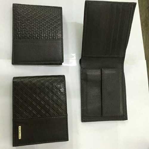Black leather synthetic leather wallet