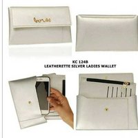 Ladies leather silver wallet